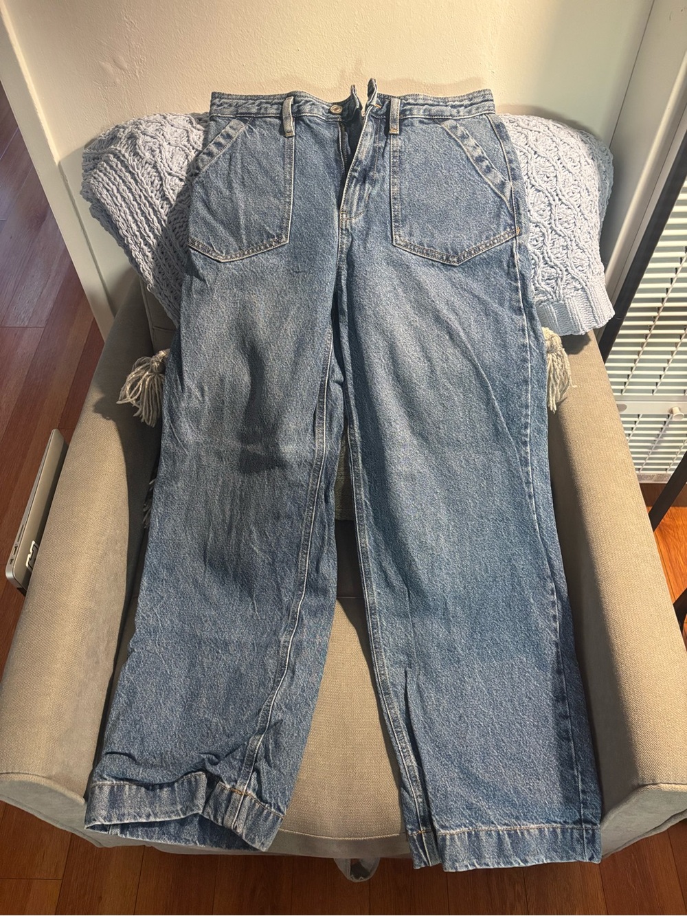 Ksubi blue denim jeans with matching belt, Size: 28" #denim #tassel